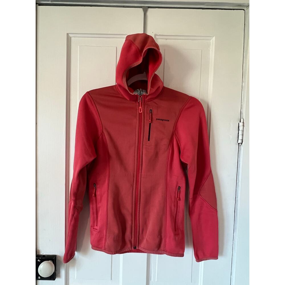 Patagonia womens Piton Hybrid Hoody xs pink salmon fleece polartec ski snowboard